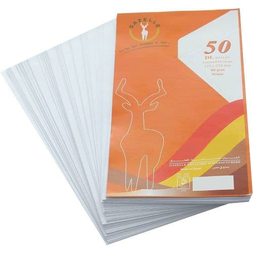  أظرف Gazelle - عدد 5 عبوات * 50 قطعة - 250 ظرف