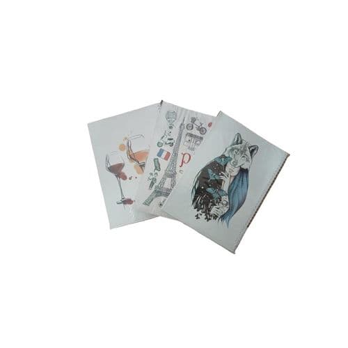 مجموعة من 3 كشكول 100 ورقة مسطر مقاس 297mm*210mm