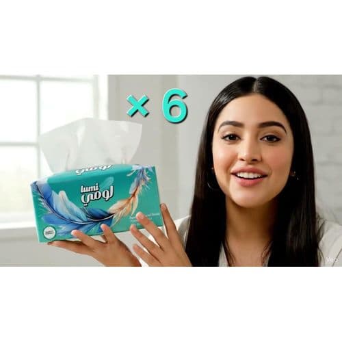 Lumi مناديل بيضاء - 550 منديل - 3 طبقات - 6 عبوات