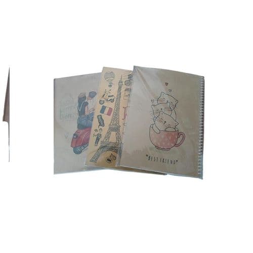 مجموعة من 3 كشكول A4 مسطر - 80 ورقة  - مقاس 297mm*210mm 