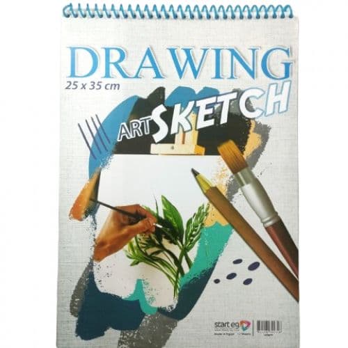اسكتش رسم 35 *25 ابيض 12 ورقه 160 جم / م