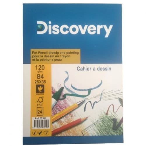 Discovery مجموعة من 2 اسكتش رسم ديسكفرى 35 *25 ابيض 24 ورقه 120 جم / م