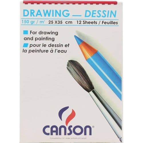 Canson كراسة رسم كانسون عدد 2 قطعة - مقاس 35 * 25 سم - 12 ورقة بيضاء - 150 جم / م2