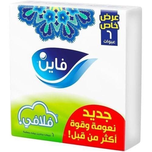 مناديل سحب ناعمة فاين فلافى 480 منديل ، 2 طبقة، عبوة من 6 عبوات