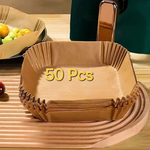 ورق مقاوم للالتصاق للقلاية الهوائية بتصميم مربع 50 قطعة  مقاس 20 * 20 * 4.5