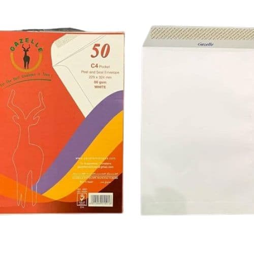 ظرف  C4 ذاتى اللصق من غزال 80 جرام عدد 50 ظرف فى الباكيت -عرض من 5 باكيت باجمالى 250 ظرف