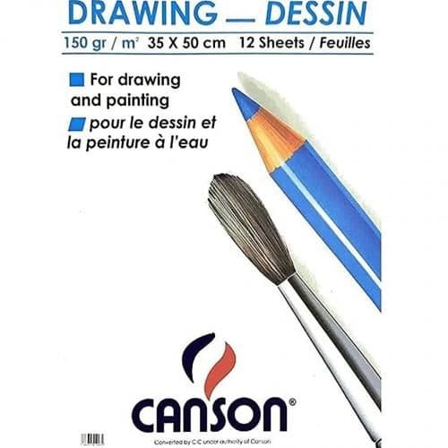 مجموعة من 3 قطع من اسكتش رسم كانسون 50*35 أبيض 12 ورقة 150 جم / م2