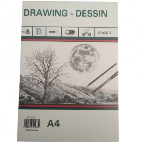 اسكتش رسم A4 مقاس 29.7 * 21 ابيض عدد 12 ورقه 150 جم 