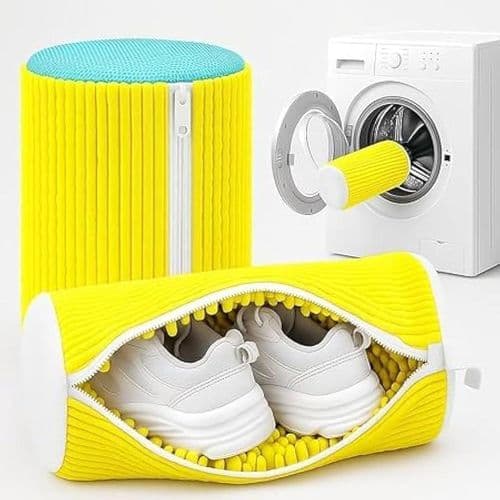 شنطة غسيل الأحذية والجزم والكوتشيات - كيس غسل الجزم للغسالات - شنطة غسيل أحذية قابلة لإعادة الاستخدام وقابلة للتعليق للغسالة والمجفف، شنطة أحذية للغسالة لجميع أنواع وأحجام الأحذية متعددة الال