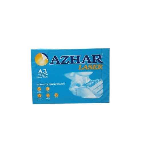 Azhar ورق نسخ وطباعة أبيض عالي الجودة من أزهار - 70 جرام - 500 ورقة A3