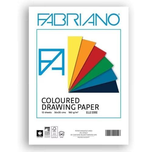Fabriano اسكتش رسم ورق ملون فابريانو 35 *25 عدد 12 ورقه 180 جم / م2
